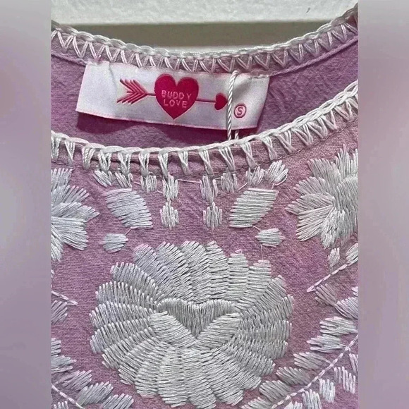 NWOT BUDDY LOVE ANNISTON EMBROIDERED TOP - VIOLET S - Picture 5 of 12